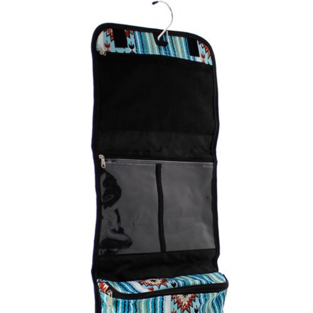 MULTI CANVAS SERAPE HANGING TOILETRY BAG! FOLDS!